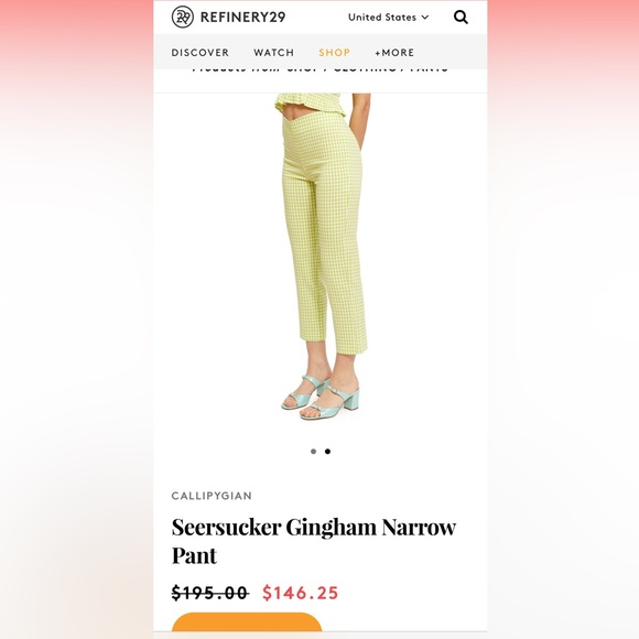 Callipygian gingham yellow trousers - Picture 7 of 8